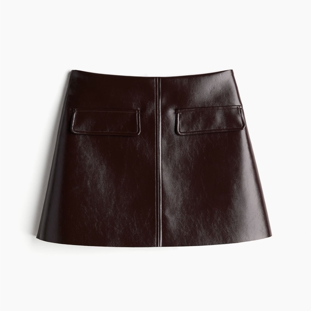 H&M vital coated burgundy skirt size medium